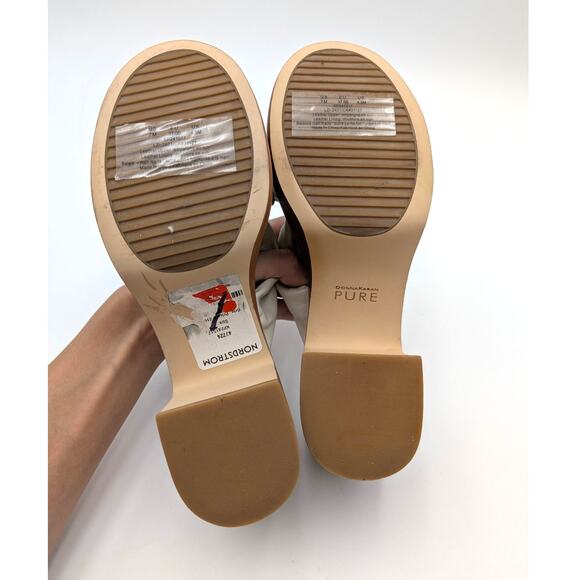 Pure Donna Karan Adalee Platform Sandal Women's White Leather Size US7M EU37.5B - Picture 7 of 14